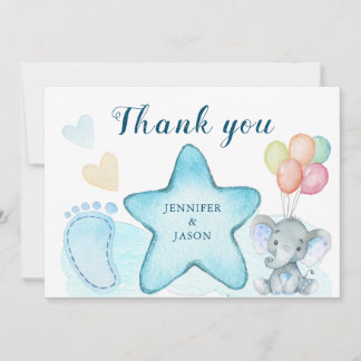 Elephant Boy Baby Shower Thank You cards
