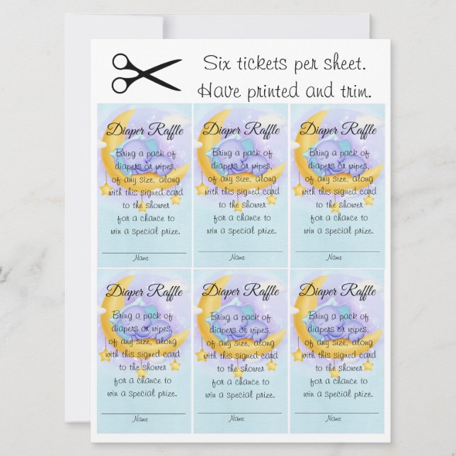 Elephant Boy Sweet Baby Shower Diaper Raffle Invitation (Front)