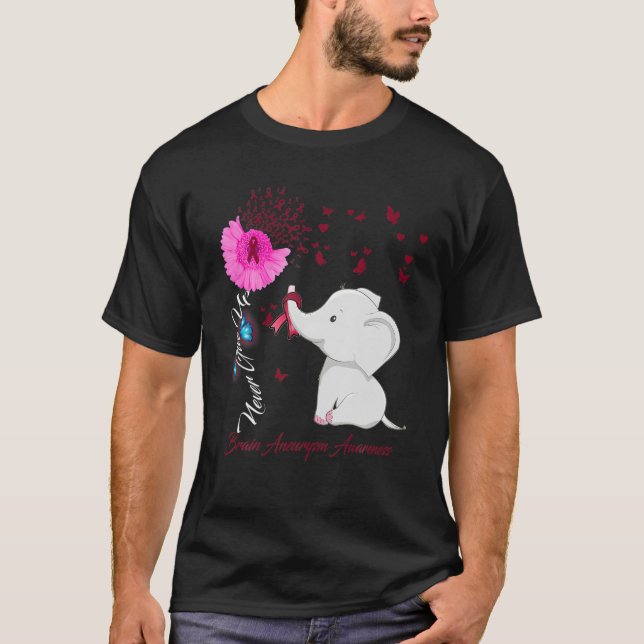 Elephant Brain Aneurysm Awareness - Brain Aneurysm T-Shirt (Front)
