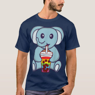 Elephant bubble tea LGBT Gay Pride LGBT Flag  T-Shirt