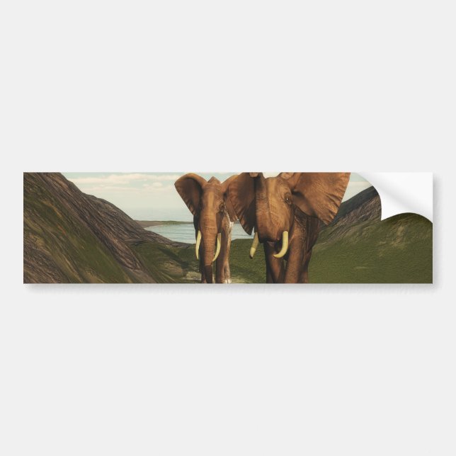Elephant Bumper Sticker (Front)