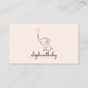 Elephant Butterflies Nose Business Card