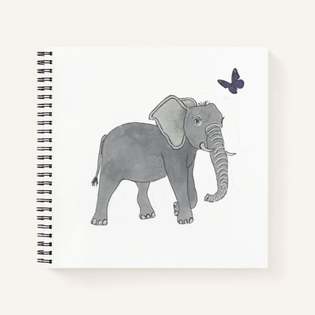 Elephant & Butterflies Notebook (Front)