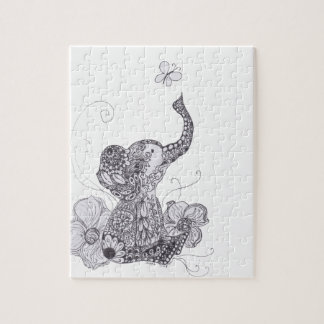 Elephant Butterfly Jigsaw Puzzle