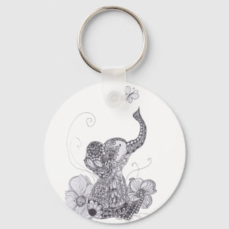 Elephant Butterfly Keychain