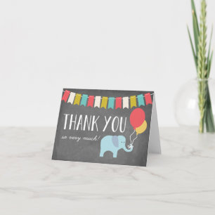 Eléphant   Carte de remerciements d'anniversaire