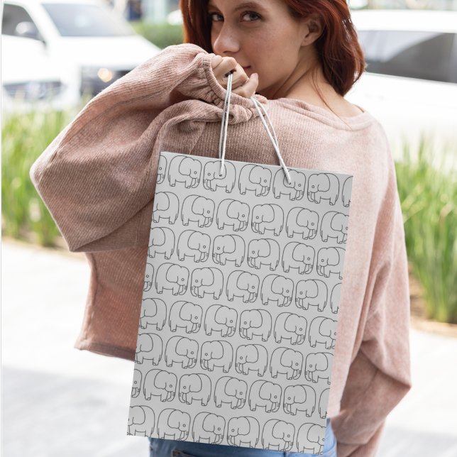 Elephant Cartoon Large Gift Bag (gift bag, birthday surprise gift bag, teddy bear gift bag, wine gift bag, travel bag, use and throw )