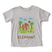 Eléphant Cartoon mignon - Enfants Animal Art