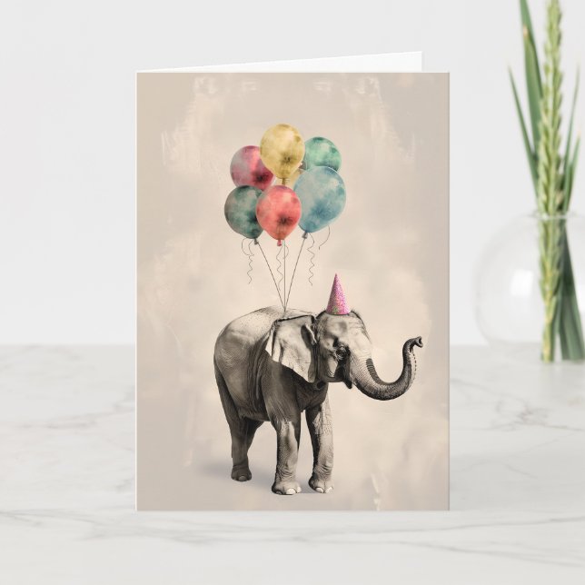 Elephant Celebration Greeting Card (Front)