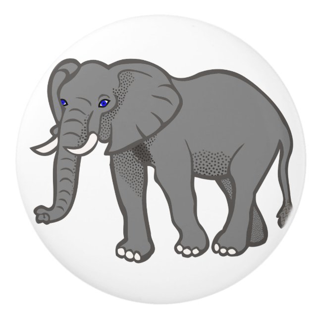 Elephant Ceramic Furniture Cabinet Knobs (Front)