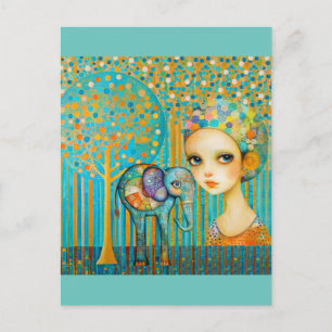 Elephant Charm Postcard