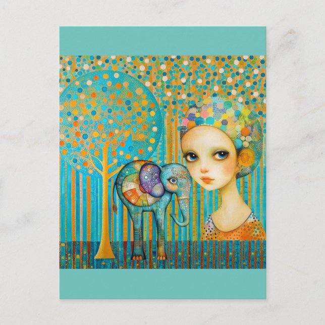 Elephant Charm Postcard (Front)