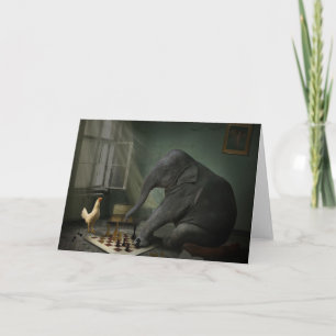 Elephant Chess Greeting Card