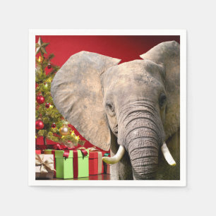 Elephant Christmas Greetings Napkin