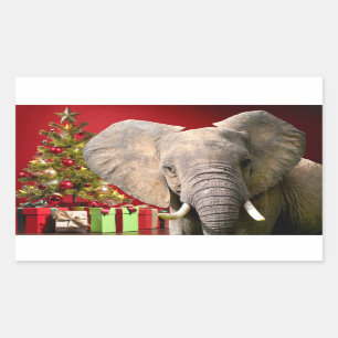 Elephant Christmas Greetings Sticker