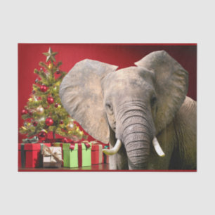 Elephant Christmas Greetings Tissue Paper
