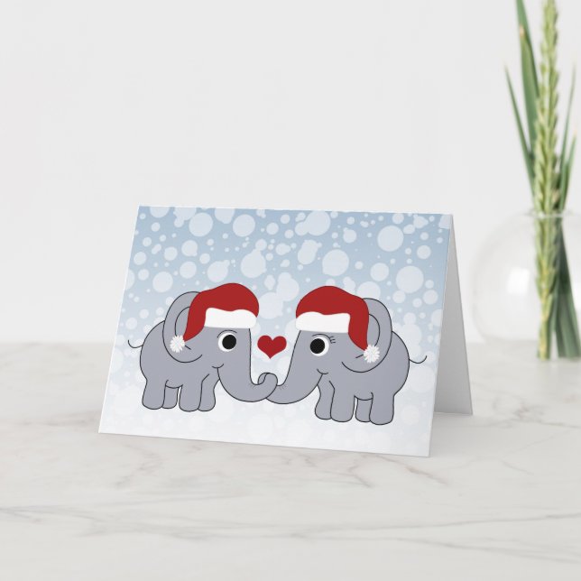 Elephant Christmas Holiday Card (Front)
