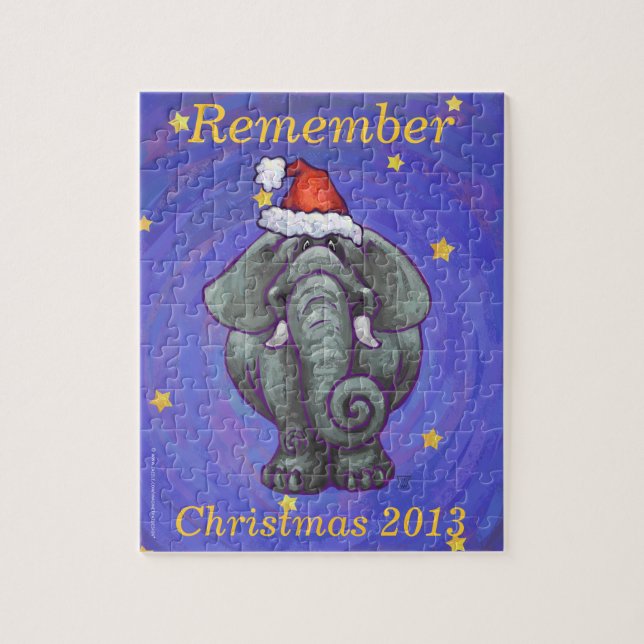 Elephant Christmas Jigsaw Puzzle (Vertical)