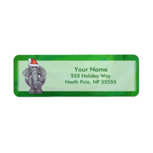 Elephant Christmas On Green