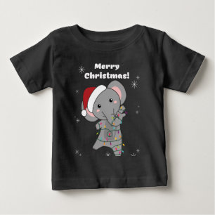 Elephant Christmas Snow Winter Animals Elephants Baby T-Shirt