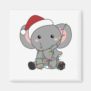 Elephant Christmas Snow Winter Animals Elephants Magnet