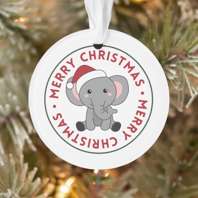 Elephant Christmas Snow Winter Animals Elephants O Ornament (Tree)