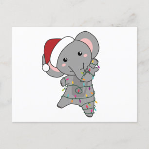Elephant Christmas Snow Winter Animals Elephants Postcard