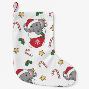 Elephant Christmas Snow Winter Animals Elephants Small Christmas Stocking