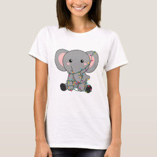 Elephant Christmas Snow Winter Animals Elephants T-Shirt