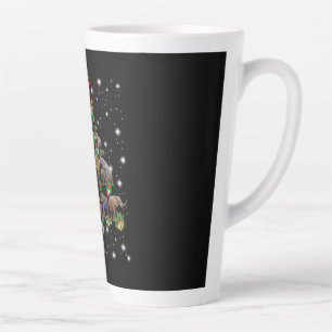 Elephant Christmas Tree Covered By Flashlight Latte Mug