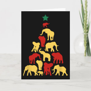 Elephant Christmas Tree South Africa Safari Animal Card