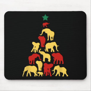 Elephant Christmas Tree South Africa Safari Animal Mouse Pad