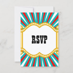 Elephant Circus Kids Boys Birthday Party RSVP Card