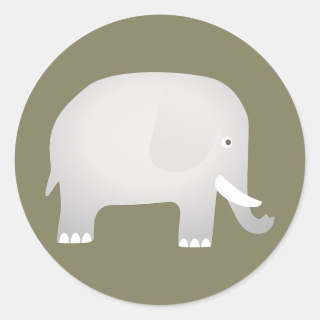 Elephant Classic Round Sticker (Front)