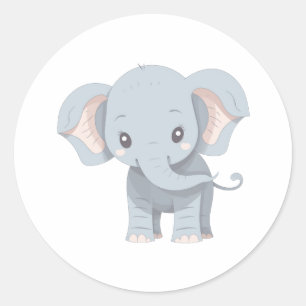 Elephant Classic Round Sticker