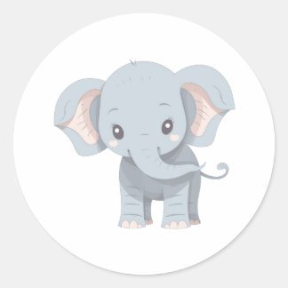 Elephant Classic Round Sticker
