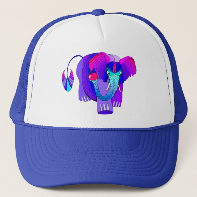 Éléphant coloré : Casquette mignon (Devant)