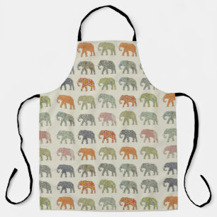 Elephant Colourful Animal Pattern Contemporary Apron