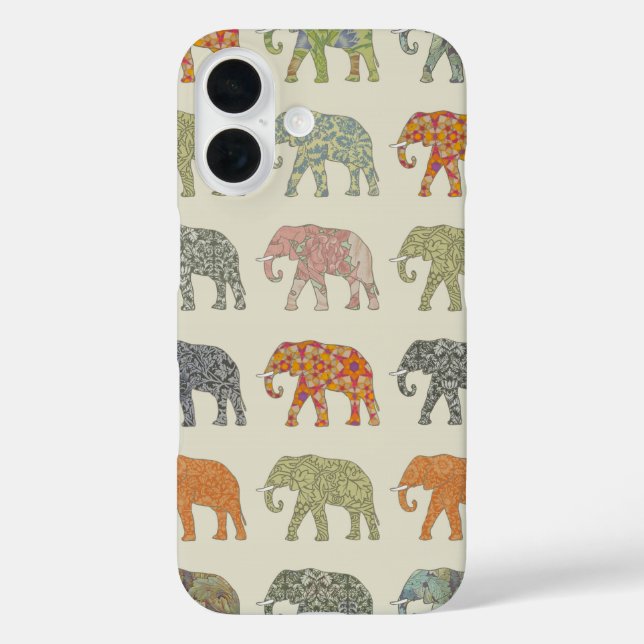 Elephant Colourful Animal Pattern Contemporary Case-Mate iPhone Case (Back)