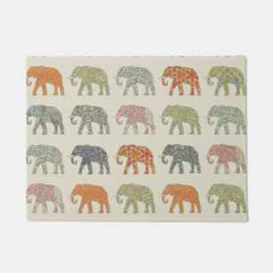 Elephant Colourful Animal Pattern Doormat