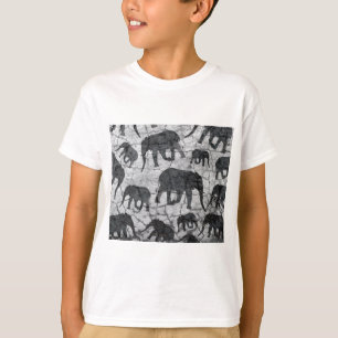 Elephant Concrete Pattern Design T-Shirt