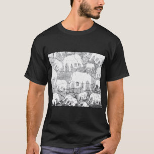 Elephant Concrete Pattern T-Shirt
