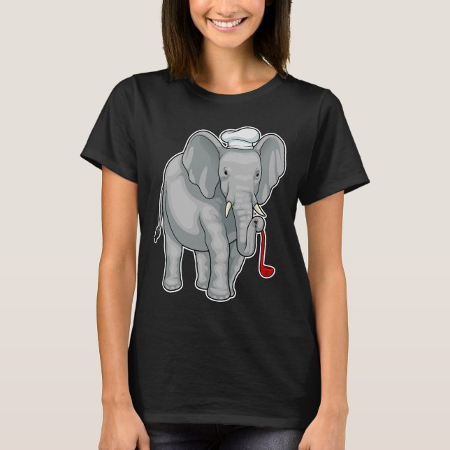 Elephant Cook Chef hat T-Shirt (Front)