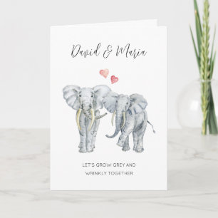 Elephant Couple Engagement or Anniversary Card