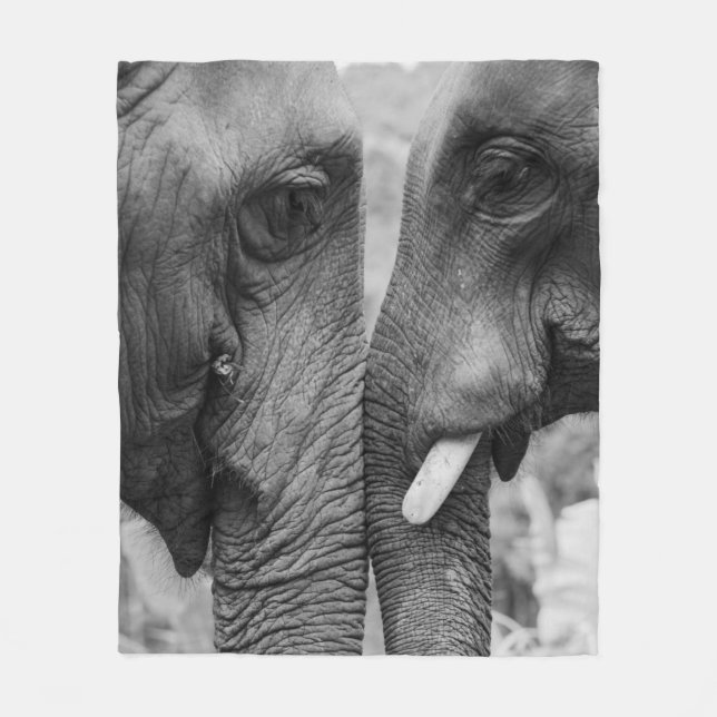 ELEPHANT COUPLE FLEECE BLANKET (Front)