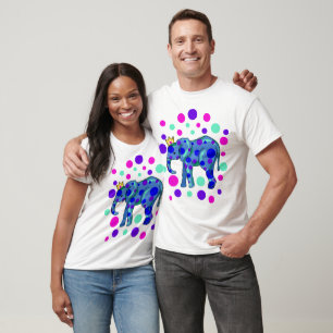Eléphant couronné avec T-shirt Pois