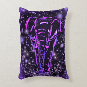 Eléphant Coussin À Accent Rose Violet À La Nuit Ét