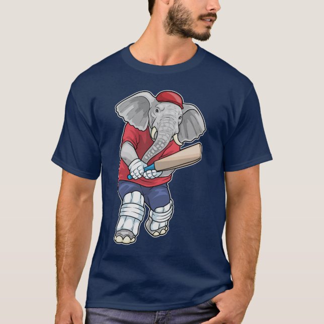 Elephant Cricket Cricket bat Sports T-Shirt (Front)