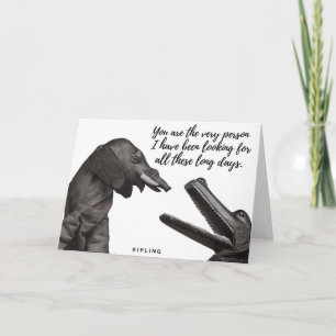 Elephant & Crocodile Kipling Quote Card