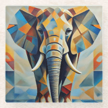 Elephant Cubism Animal Coaster